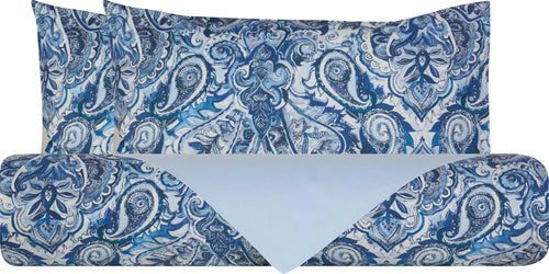Set copripiumino federe bifaccia Doubleface parure Copripiumino eleganti fantasie stampa digitale 100% cotone Made in Italy PAISLEY AZZURRO Casa e cucina/Tessili per la casa/Biancheria da letto/Copripiumini e set da letto/Copripiumini Novilunio - Sesto San Giovanni, Commerciovirtuoso.it