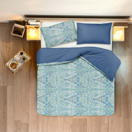 Set Copripiumino Federe Bifaccia Doubleface Parure Copripiumino Eleganti Fantasie Stampa Digitale 100% Cotone Made In Italy India Casa e cucina/Tessili per la casa/Biancheria da letto/Copripiumini e set da letto/Copripiumini Novilunio - Sesto San Giovanni, Commerciovirtuoso.it