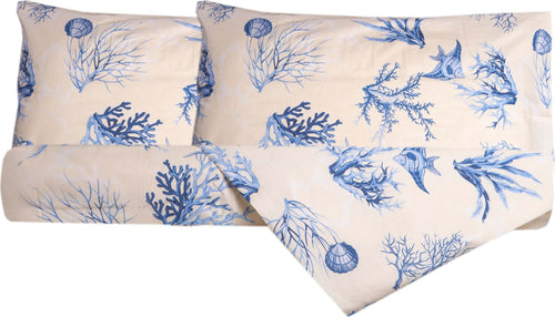 Set Copripiumino Federe Bifaccia Doubleface Parure Copripiumino Stampa Digitale 100% Cotone Made In Italy Coralli Azzurro Casa e cucina/Tessili per la casa/Biancheria da letto/Copripiumini e set da letto/Copripiumini Novilunio - Sesto San Giovanni, Commerciovirtuoso.it