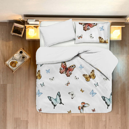 Set Copripiumino Federe Bifaccia Doubleface Parure Copripiumino Stampa Digitale 100% Cotone Made in Italy Farfalle Multicolor Casa e cucina/Tessili per la casa/Biancheria da letto/Copripiumini e set da letto/Set copripiumini e federe Novilunio - Sesto San Giovanni, Commerciovirtuoso.it