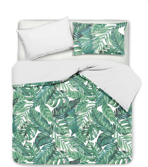 Set Copripiumino Federe Bifaccia Doubleface Parure Copripiumino Stampa Digitale 100% Cotone Made in Italy Foglie Casa e cucina/Tessili per la casa/Biancheria da letto/Copripiumini e set da letto/Copripiumini Novilunio - Sesto San Giovanni, Commerciovirtuoso.it