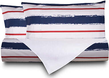 Set-Copripiumino-federe-bifaccia-Doubleface-parure-Copripiumino-Stampa-Digitale-100%-Cotone-Made-in-Italy-RIGHE-BIANCO-ROSSO-BLU