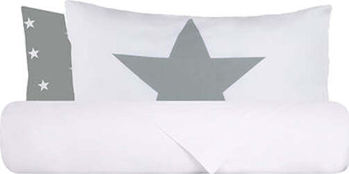 Set-Copripiumino-federe-bifaccia-Doubleface-parure-Copripiumino-Stampa-Digitale-100%-Cotone-Made-in-Italy-Stelle-Grigio