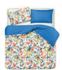 Set Copripiumino Federe Bifaccia Doubleface Parure Copripiumino Stampa Digitale 100% Cotone Made In Italy Tropici/bluette Casa e cucina/Tessili per la casa/Biancheria da letto/Copripiumini e set da letto/Copripiumini Novilunio - Sesto San Giovanni, Commerciovirtuoso.it