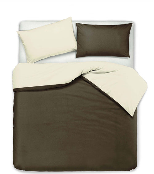 Set Copripiumino Federe Letto Bicolor Double Face in Cotone Naturale Color Cacao Parure Copripiumino Made in Italy Casa e cucina/Tessili per la casa/Biancheria da letto/Copripiumini e set da letto/Set copripiumini e federe Novilunio - Sesto San Giovanni, Commerciovirtuoso.it
