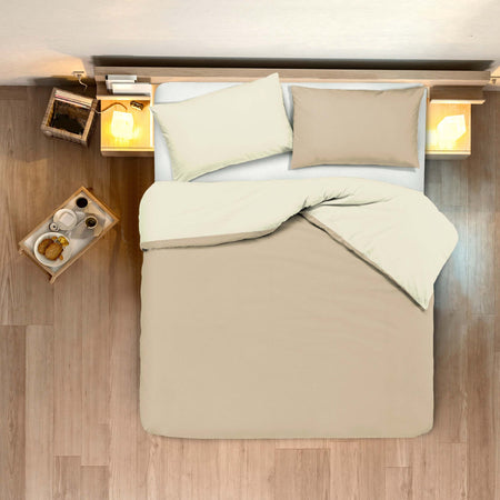 Set Copripiumino Federe Letto Bicolor Double Face Made in Italy Parure Copripiumino in Cotone Colore Naturale/sabbia Casa e cucina/Tessili per la casa/Biancheria da letto/Copripiumini e set da letto/Set copripiumini e federe Novilunio - Sesto San Giovanni, Commerciovirtuoso.it