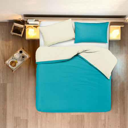 Set Copripiumino Federe Letto Bicolor Double Face Made in Italy Parure Copripiumino in Cotone Naturale/verde Azzorre Casa e cucina/Tessili per la casa/Biancheria da letto/Copripiumini e set da letto/Set copripiumini e federe Novilunio - Sesto San Giovanni, Commerciovirtuoso.it