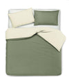 Set Copripiumino Federe Letto in Cotone Bicolor Double Face Colore Naturale E Salvia Parure Copripiumino Made in Italy Casa e cucina/Tessili per la casa/Biancheria da letto/Copripiumini e set da letto/Set copripiumini e federe Novilunio - Sesto San Giovanni, Commerciovirtuoso.it