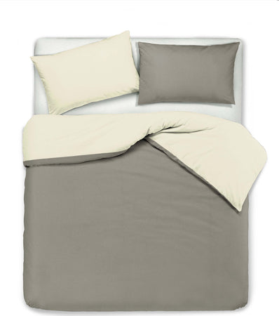 Set Copripiumino Federe Letto in Cotone Bicolor Double Face Parure Copripiumino Made in Italy Colore Naturale/tortora Casa e cucina/Tessili per la casa/Biancheria da letto/Copripiumini e set da letto/Set copripiumini e federe Novilunio - Sesto San Giovanni, Commerciovirtuoso.it