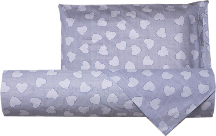Set-copripiumino-federe-letto-parure-copripiumino-stampa-fantasia-100%-cotone-Made-in-Italy-CUORI-AZZURRO