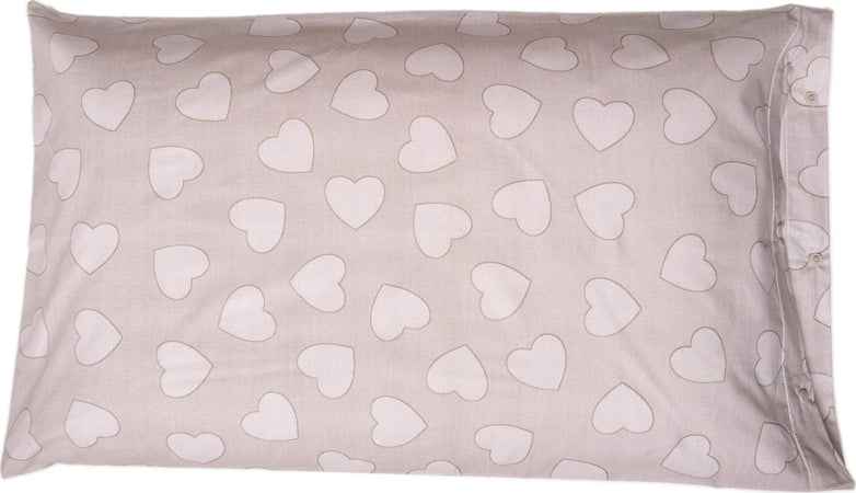 Set-copripiumino-federe-letto-parure-copripiumino-stampa-fantasia-100%-cotone-Made-in-Italy-CUORI-TORTORA