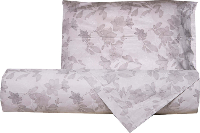 Set-copripiumino-federe-letto-parure-copripiumino-stampa-fantasia-100%-cotone-Made-in-Italy-GIGLI-GRIGIO