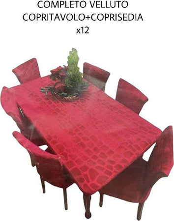 Set Copritavolo E Coprisedia In Velluto Copertura Schienale Sedia E Tavolo Casa e cucina/Tessili per la casa/Fodere/Fodere coprisedia per sala da pranzo Trade Shop italia - Napoli, Commerciovirtuoso.it