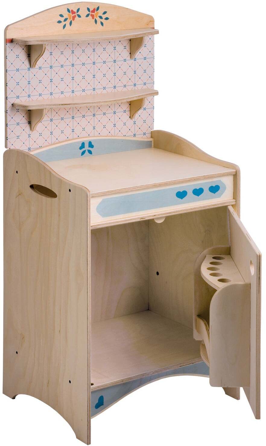 Set Cucina in Legno Frigorifero Giocattolo per Bambini in Legno