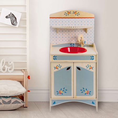 Set Cucina In Legno - Lavello Giocattolo Per Bambini in Legno Dida