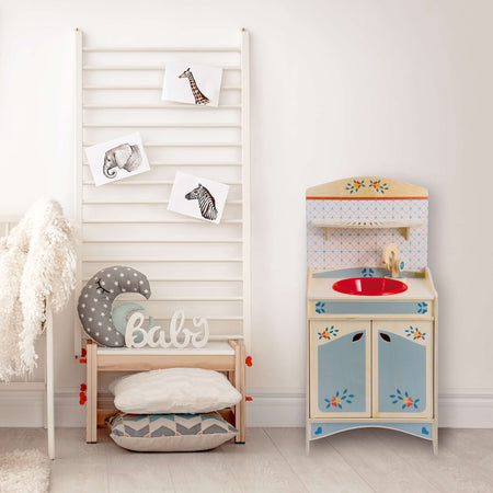 Set Cucina In Legno - Lavello Giocattolo Per Bambini in Legno Dida