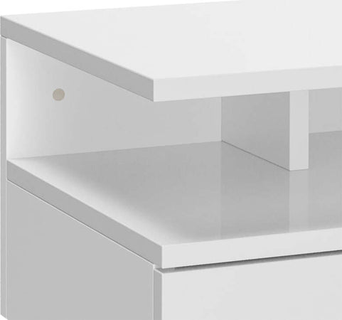 Set-da-2-Comodini-Moderni-Sospesi-con-Cassetto-e-Mensola-in-Legno-35x32x22.5cm,-Bianco-Lucido-GH7831-338V00WTGH7