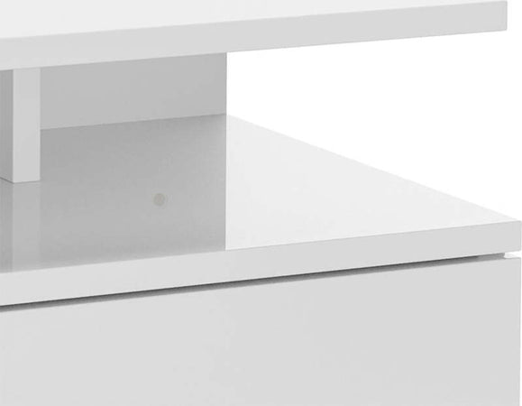 Set-da-2-Comodini-Moderni-Sospesi-con-Cassetto-e-Mensola-in-Legno-35x32x22.5cm,-Bianco-Lucido-GH7831-338V00WTGH7