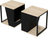 Set-da-2-Tavolini-da-Caffè-con-Vano-Porta-Oggetti-in-Truciolato-e-Acciaio,-40x40x45cm,-Nero-e-Quercia-MN6839-775V80BKMN6