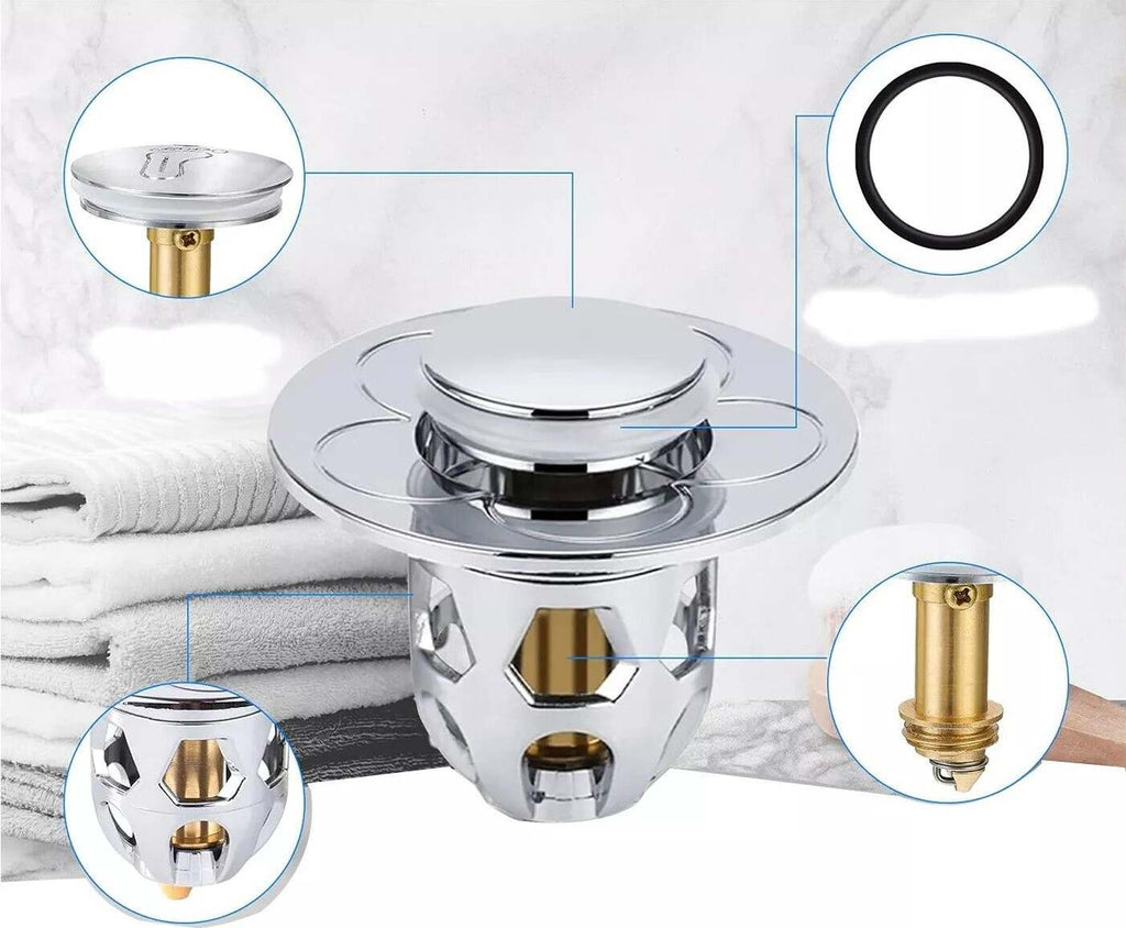 Tappo di scarico per vasca da bagno a pop-up, tappo per acqua, dimensioni standard europee, per vasca da bagno Tappo di scarico per vasca da bagno a pop-up, tappo per acqua, dimensioni standard europee, per vasca da bagno