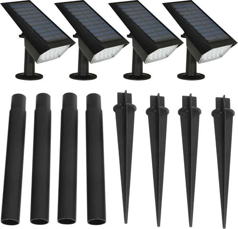 set-da-4-Faretti-da-Giardino-e-Muro-con-Picchetto,-Luce-Solare-2-Luminosità,-17x10x48.3cm-Nero-XB3B30-025V00BKXB3