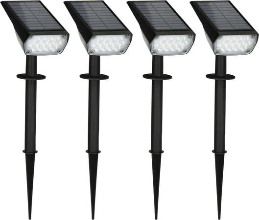 set-da-4-Faretti-da-Giardino-e-Muro-con-Picchetto,-Luce-Solare-2-Luminosità,-17x10x48.3cm-Nero-XB3B30-025V00BKXB3