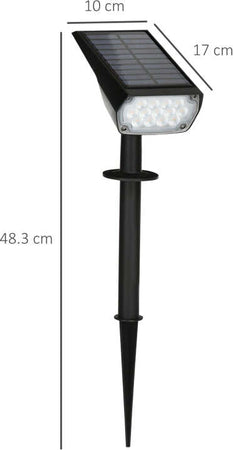 set-da-4-Faretti-da-Giardino-e-Muro-con-Picchetto,-Luce-Solare-2-Luminosità,-17x10x48.3cm-Nero-XB3B30-025V00BKXB3