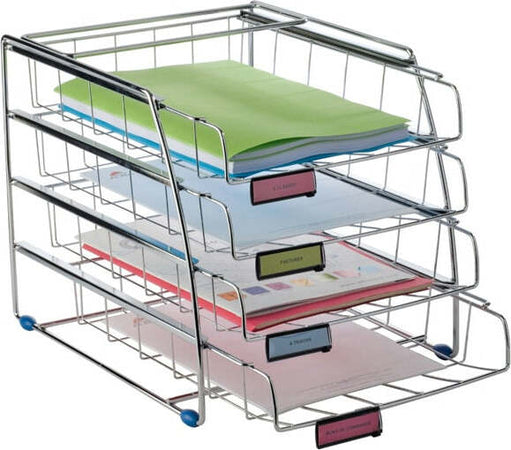 Set da 4 vaschette scorrevoli - 31 5x39x31 5 cm - vaschette 6 5 cm - metallo - Alba Cancelleria e prodotti per ufficio/Archivio ufficio e accessori per scrivania/Archivio ufficio/Cartelle/Portariviste Eurocartuccia - Pavullo, Commerciovirtuoso.it