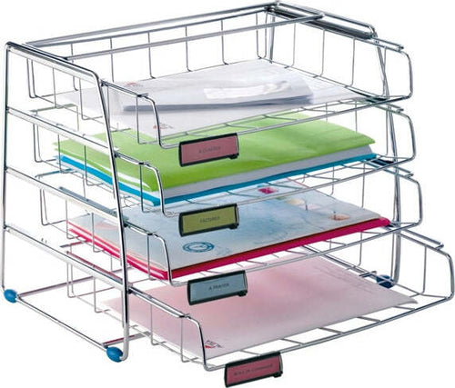 Set da 4 vaschette scorrevoli - 39x30x31 5 cm - vaschette 6 5 cm - metallo - Alba Cancelleria e prodotti per ufficio/Archivio ufficio e accessori per scrivania/Archivio ufficio/Cartelle/Portariviste Eurocartuccia - Pavullo, Commerciovirtuoso.it