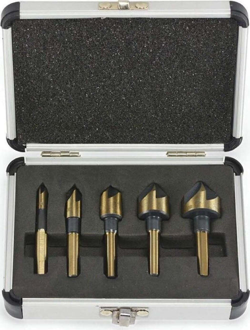 Set da 5 pezzi di punte a fresa in acciaio hss in cassetta di alluminio Fai da te/Utensili elettrici e a mano/Utensili elettrici/Frese verticali La Zappa - Altamura, Commerciovirtuoso.it