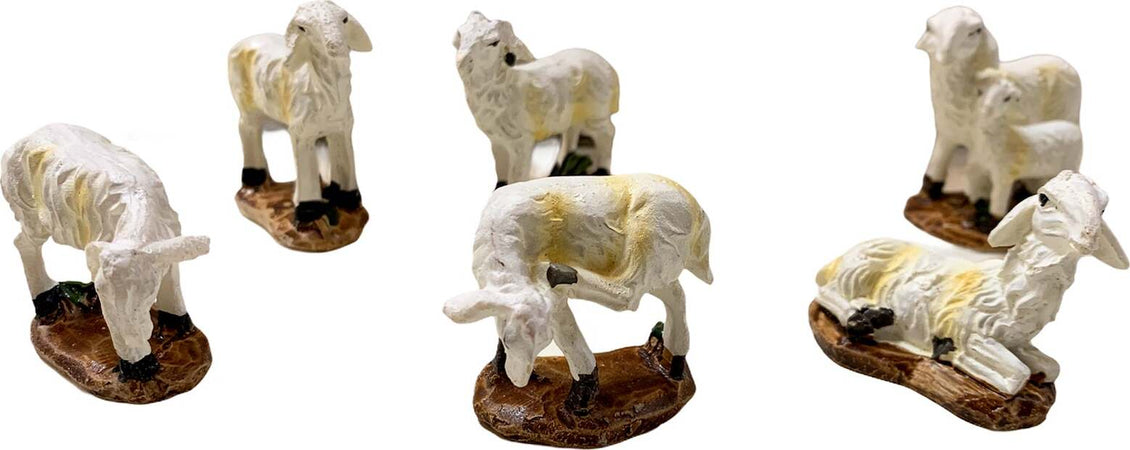 Set da 6 pecorelle in poliresina statuine per presepe di natale invecchiate h 5 cm Casa e cucina/Decorazioni per interni/Addobbi e decorazioni per ricorrenze/Decorazioni natalizie/Presepi/Statuine e fondali per il presepe MagiediNatale.it - Altamura, Commerciovirtuoso.it