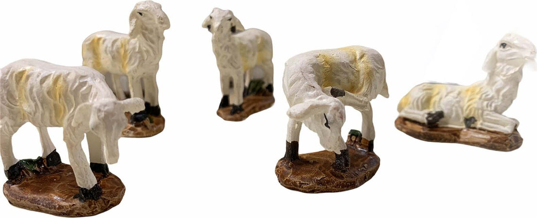 Set da 6 pecorelle in poliresina statuine per presepe di natale invecchiate h 5 cm Casa e cucina/Decorazioni per interni/Addobbi e decorazioni per ricorrenze/Decorazioni natalizie/Presepi/Statuine e fondali per il presepe MagiediNatale.it - Altamura, Commerciovirtuoso.it