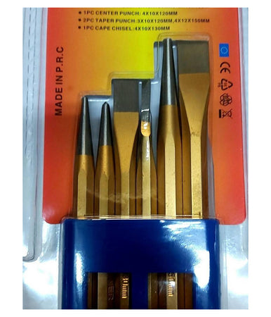 Set Da 6 Pezzi Punzoni Caccia Spine In Acciaio Chrome Vanadium Con Contenitore