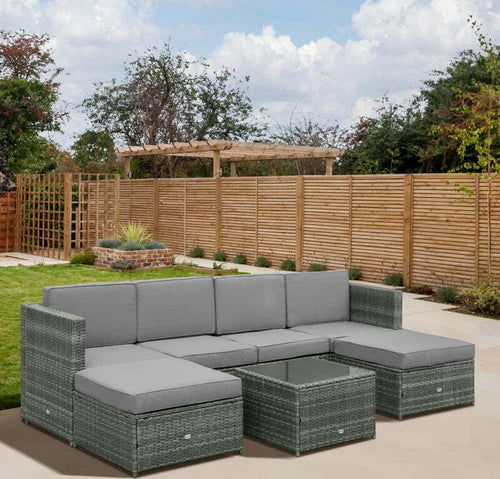 Set-da-7-Pezzi-Salotto-da-Esterni-in-Rattan-con-Poltrona-Pouf-Tavolino-Grigio-860-002V01