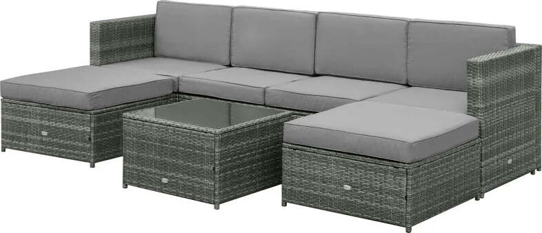 Set-da-7-Pezzi-Salotto-da-Esterni-in-Rattan-con-Poltrona-Pouf-Tavolino-Grigio-860-002V01