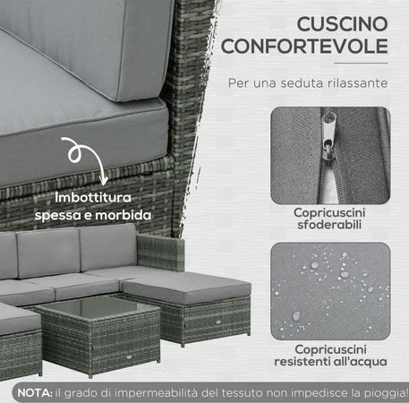 Set-da-7-Pezzi-Salotto-da-Esterni-in-Rattan-con-Poltrona-Pouf-Tavolino-Grigio-860-002V01