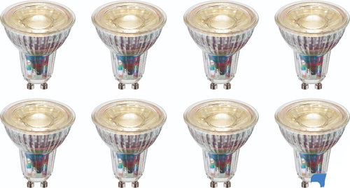 Set da 8 Lampadine LED GU10 5W 3000K Bianco Caldo AC220V Angolo 38°