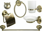 Set-da-bagno-6-pz-metallo-oro-satinato-e-vetro-porta-asciugamano-saponetta