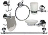 Set-Da-Bagno-In-Acciaio-Cromato-E-Vetro-Satinato-6-Pz-Con-Punti-Luce-Cristalli