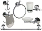 Set-Da-Bagno-In-Acciaio-Cromato-E-Vetro-Satinato-6-Pz-Con-Punti-Luce-Cristalli