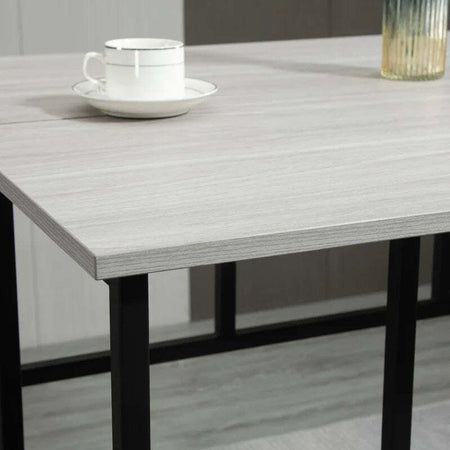 Set-da-Bar-6-Pezzi-con-4-Sgabelli-da-Bar-e-2-Tavoli-Alti-in-Legno-Truciolato-e-Acciaio-per-Cucina-e-Soggiorno,-Grigio-UU5835-678GYUU5