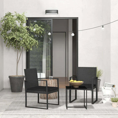 Set-da-Giardino-3-Pezzi-con-2-Sedie-con-Cuscini-e-Tavolino-con-Piano-in-Vetro,-Effetto-Rattan-Nero-84G-320V00BK