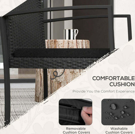 Set-da-Giardino-3-Pezzi-con-2-Sedie-con-Cuscini-e-Tavolino-con-Piano-in-Vetro,-Effetto-Rattan-Nero-84G-320V00BK