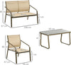 Set-da-Giardino-4-Pezzi-con-2-Sedie,-1-Divanetto-e-1-Tavolino-da-Caffè,-Kaki-84B-935