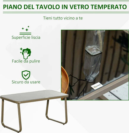 Set-da-Giardino-4-Pezzi-con-2-Sedie,-1-Divanetto-e-1-Tavolino-da-Caffè,-Kaki-84B-935