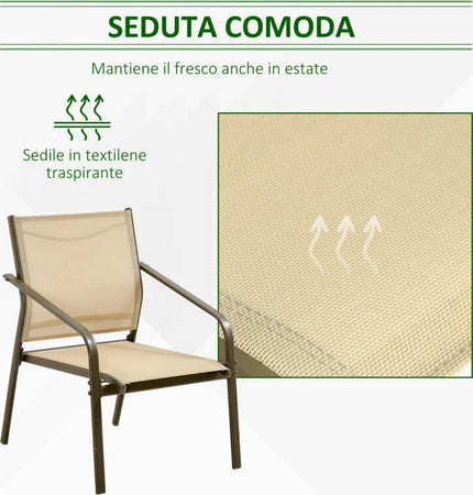 Set-da-Giardino-4-Pezzi-con-2-Sedie,-1-Divanetto-e-1-Tavolino-da-Caffè,-Kaki-84B-935