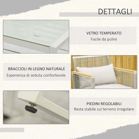 Set-da-Giardino-4-Pezzi-in-Rattan-PE-con-2-Poltrone,-Divanetto-e-Tavolino-da-Caffè-in-Vetro-Temperato-Grigio--867-100