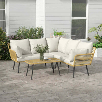 Set-da-Giardino-4-Pezzi-in-Rattan-PE-con-Tavolino-da-Esterni-90x45x42-cm-e-2-Divanetti-per-Esterni-6ex63x74-cm,-Bianco-Crema-860-324V00CW