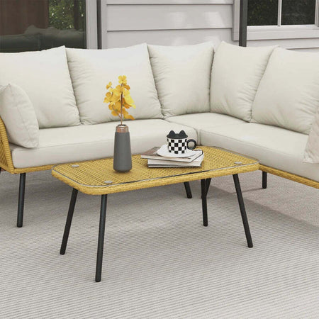 Set-da-Giardino-4-Pezzi-in-Rattan-PE-con-Tavolino-da-Esterni-90x45x42-cm-e-2-Divanetti-per-Esterni-6ex63x74-cm,-Bianco-Crema-860-324V00CW