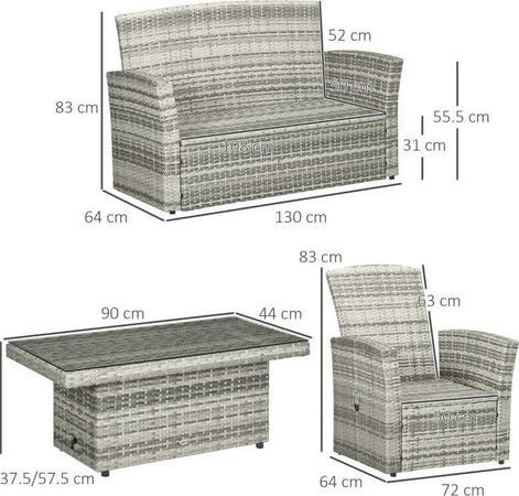Set-da-Giardino-4pz-in-Rattan-Grigio-con-Tavolo-ad-Altezza-Regolabile,-2-Poltrone-Reclinabili-e-Divano-2-Posti--860-276V00LR